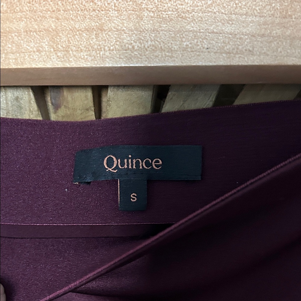 Quince Burgundy Silk Maxi Skirt S - Picture 3 of 6